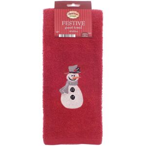 XS-Stock.com Ltd Festive Guest Hand Towel Christmas Embroidered 100% Cotton Red - Snowman XS-Stock.com Ltd Festive Guest Hand Towel Christmas Embroidered 100% Cotton Red - Snowman