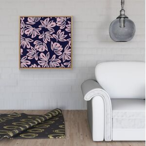 WRT Ltd Pink Navy Floral Botanical Pattern Framed Canvas - 30" x 30" - Pine WRT Ltd Pink Navy Floral Botanical Pattern Framed Canvas - 30" x 30" - Pine