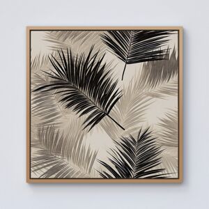 WRT Ltd Black And White Tropical Palm Leaves Framed Canvas - 10" x 10" - Pine WRT Ltd Black And White Tropical Palm Leaves Framed Canvas - 10" x 10" - Pine