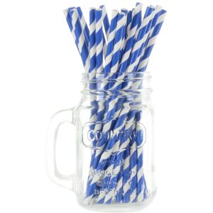 XS-Stock.com Ltd 250 Eco Friendly Recyclable Paper Straws Bright Colours - Stripe Navy XS-Stock.com Ltd 250 Eco Friendly Recyclable Paper Straws Bright Colours - Stripe Navy