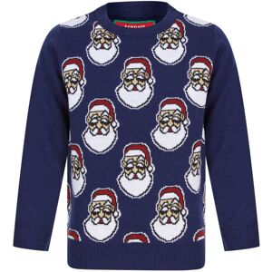 XS-Stock.com Ltd Kids Novelty Small Santa Heads Christmas Jumper - Ocean - 4-5 XS-Stock.com Ltd Kids Novelty Small Santa Heads Christmas Jumper - Ocean - 4-5