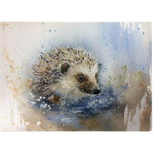 WRT Ltd Hedgehog Watercolour Glass Chopping Board WRT Ltd Hedgehog Watercolour Glass Chopping Board