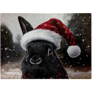 WRT Ltd Christmas Black Rabbit Glass Chopping Board WRT Ltd Christmas Black Rabbit Glass Chopping Board