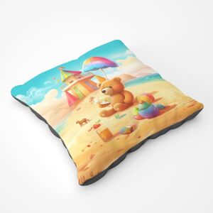 WRT Ltd Bear On A Beach Holiday Floor Cushion WRT Ltd Bear On A Beach Holiday Floor Cushion