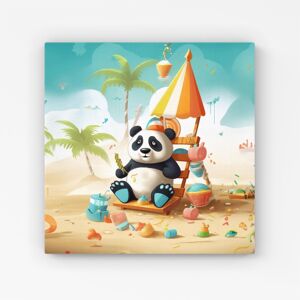 WRT Ltd Happy Panda On A Beach Holiday Canvas - Extra Large 40" x 40" WRT Ltd Happy Panda On A Beach Holiday Canvas - Extra Large 40" x 40"