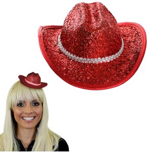 I Love Fancy Dress Mini Red Cowboy Hat for Dress-Up Fun - Pack of 3 I Love Fancy Dress Mini Red Cowboy Hat for Dress-Up Fun - Pack of 3