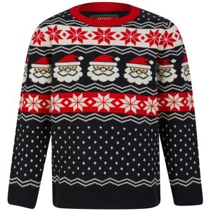 XS-Stock.com Ltd Kids Christmas Jumper Santa Head Snowflakes Red Black Nordic - Ink - 4-5 XS-Stock.com Ltd Kids Christmas Jumper Santa Head Snowflakes Red Black Nordic - Ink - 4-5