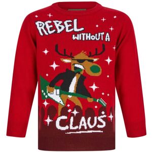 XS-Stock.com Ltd Kids Rebel Without A Claus Christmas Jumper - Red - 4-5 XS-Stock.com Ltd Kids Rebel Without A Claus Christmas Jumper - Red - 4-5