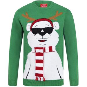 XS-Stock.com Ltd Mens Novelty Christmas Jumper Light Up Knitted Polar Bear - Green - S XS-Stock.com Ltd Mens Novelty Christmas Jumper Light Up Knitted Polar Bear - Green - S