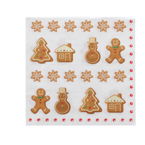 XS-Stock.com Ltd Pack of 20 White Gingerbread Christmas Paper Table Napkins XS-Stock.com Ltd Pack of 20 White Gingerbread Christmas Paper Table Napkins