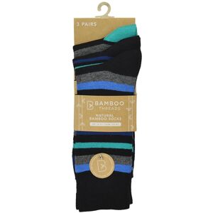 XS-Stock.com Ltd Pack Of 3 Mens Natural Bamboo Socks Black Navy Stripes UK 6-11 - Black XS-Stock.com Ltd Pack Of 3 Mens Natural Bamboo Socks Black Navy Stripes UK 6-11 - Black