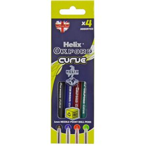XS-Stock.com Ltd Pack Of 4 Colour Ball Pens Helix Oxford Curve 1mm Needle Point XS-Stock.com Ltd Pack Of 4 Colour Ball Pens Helix Oxford Curve 1mm Needle Point