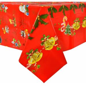 XS-Stock.com Ltd Red & Gold Bells Christmas Tablecloth - PVC Vinyl XS-Stock.com Ltd Red & Gold Bells Christmas Tablecloth - PVC Vinyl