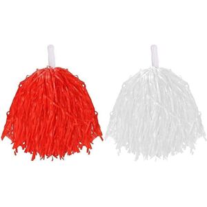 I Love Fancy Dress Red & White Lightweight Pom Poms - Pack of 12 I Love Fancy Dress Red & White Lightweight Pom Poms - Pack of 12