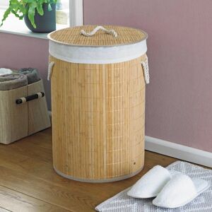 XS-Stock.com Ltd Round Laundry Basket Bamboo & Rattan Effect Eco Friendly Hamper 50cm - Natural XS-Stock.com Ltd Round Laundry Basket Bamboo & Rattan Effect Eco Friendly Hamper 50cm - Natural