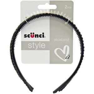 XS-Stock.com Ltd Scunci Style Pack Of 2 Headbands Alice Bands Jewel Black Silver XS-Stock.com Ltd Scunci Style Pack Of 2 Headbands Alice Bands Jewel Black Silver
