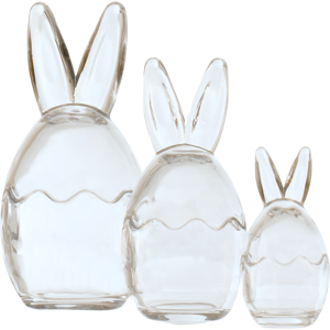 XS-Stock.com Ltd Set of 3 Easter Bunny Ears Glass Treat Sweets Storage Jars XS-Stock.com Ltd Set of 3 Easter Bunny Ears Glass Treat Sweets Storage Jars