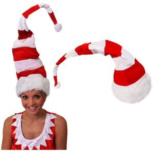 I Love Fancy Dress Tall Red and White Striped Wired Santa Hat - Single I Love Fancy Dress Tall Red and White Striped Wired Santa Hat - Single