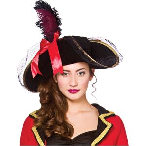 XS-Stock.com Ltd Womens Deluxe Pirate Hat Black Red Feather Fancy Dress XS-Stock.com Ltd Womens Deluxe Pirate Hat Black Red Feather Fancy Dress