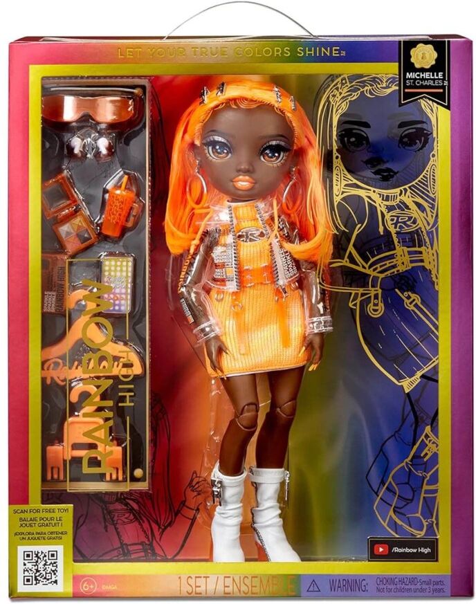 XS-Stock.com Ltd Rainbow High Fashion Doll with Outfit & 10+ Accessories 26cm - Michelle