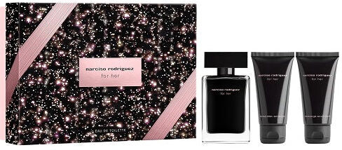 Luxe Narciso Rodriguez For Her 50ml EDT Spray + 50ml Body Lotion + 50ml Shower Gel Gift Set