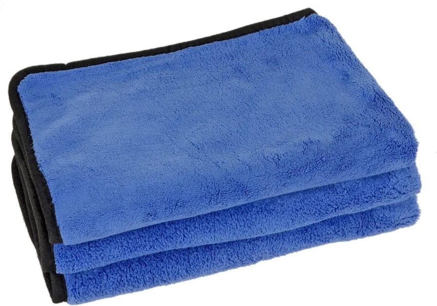 XS-Stock.com Ltd Pack of 3 Micro-Pro Microfibre Buffing Towels Car Detailing Blue 60 x 40cm