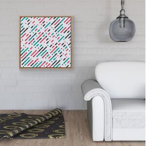 WRT Ltd Overlapping Coloured Diagonal Lines Framed Canvas - 30" x 30" - White WRT Ltd Overlapping Coloured Diagonal Lines Framed Canvas - 30" x 30" - White