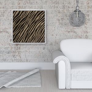 WRT Ltd Golden Zebra Print Framed Canvas - 16" x 16" - White WRT Ltd Golden Zebra Print Framed Canvas - 16" x 16" - White