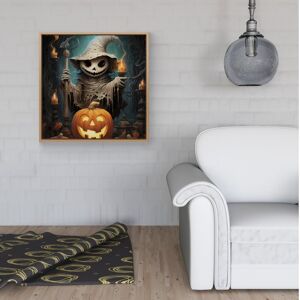 WRT Ltd Creepy Ghost With Pumpkins Framed Canvas - 40" x 40" - White WRT Ltd Creepy Ghost With Pumpkins Framed Canvas - 40" x 40" - White