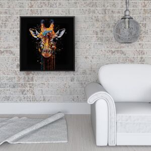 WRT Ltd Giraffe Face Splashart Framed Canvas - 16" x 16" - Black WRT Ltd Giraffe Face Splashart Framed Canvas - 16" x 16" - Black