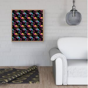 WRT Ltd Vivid Flamingo Pattern Framed Canvas - 40" x 40" - White WRT Ltd Vivid Flamingo Pattern Framed Canvas - 40" x 40" - White