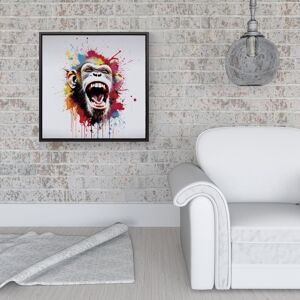 WRT Ltd Coloured Splashart Crazy Monkey Face Framed Canvas - 16" x 16" - Black WRT Ltd Coloured Splashart Crazy Monkey Face Framed Canvas - 16" x 16" - Black