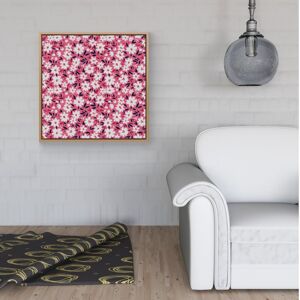 WRT Ltd Small Cute White Flower Pattern Framed Canvas - 40" x 40" - Black WRT Ltd Small Cute White Flower Pattern Framed Canvas - 40" x 40" - Black
