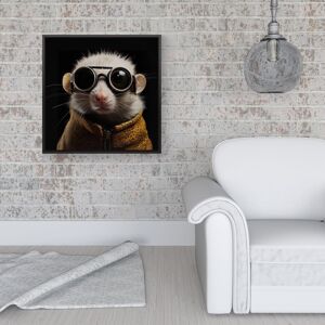 WRT Ltd Realistic Doormouse Framed Canvas - 16" x 16" - Black WRT Ltd Realistic Doormouse Framed Canvas - 16" x 16" - Black