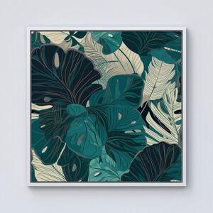 WRT Ltd Tropical Green Leaves Framed Canvas - 10" x 10" - White WRT Ltd Tropical Green Leaves Framed Canvas - 10" x 10" - White