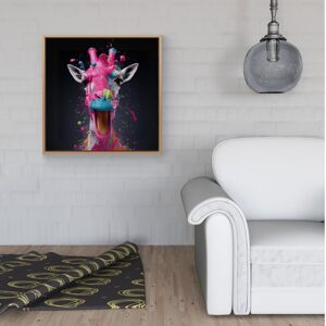 WRT Ltd Splashart Giraffe Face Pink Framed Canvas - 40" x 40" - White WRT Ltd Splashart Giraffe Face Pink Framed Canvas - 40" x 40" - White