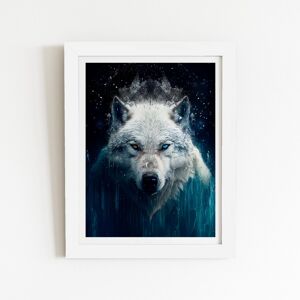 WRT Ltd White Wolf Face Splashart Art Prints - 12" x 16" - Black frame WRT Ltd White Wolf Face Splashart Art Prints - 12" x 16" - Black frame