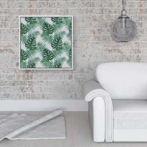 WRT Ltd Watercolour Tropical Leaves Framed Canvas - 16" x 16" - White WRT Ltd Watercolour Tropical Leaves Framed Canvas - 16" x 16" - White