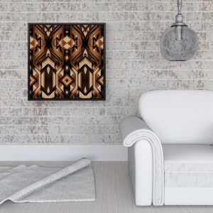 WRT Ltd Black And Brown Intricate Pattern Framed Canvas - 16" x 16" - Black WRT Ltd Black And Brown Intricate Pattern Framed Canvas - 16" x 16" - Black