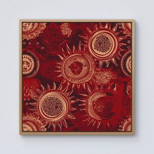 WRT Ltd Abstract Red Moon and Sun Framed Canvas - 10" x 10" - Pine WRT Ltd Abstract Red Moon and Sun Framed Canvas - 10" x 10" - Pine