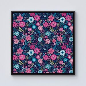 WRT Ltd Cute Colourful Flower Pattern Framed Canvas - 10" x 10" - Black WRT Ltd Cute Colourful Flower Pattern Framed Canvas - 10" x 10" - Black