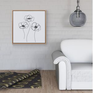 WRT Ltd Monochrome Line Drawn Poppies Framed Canvas - 30" x 30" - White WRT Ltd Monochrome Line Drawn Poppies Framed Canvas - 30" x 30" - White