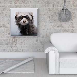 WRT Ltd Splashart Ferret Framed Canvas - 16" x 16" - White WRT Ltd Splashart Ferret Framed Canvas - 16" x 16" - White