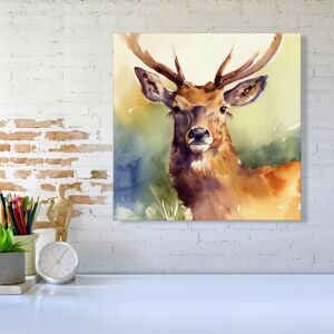 WRT Ltd Splendid Stag Watercolour Canvas - Large 30" x 30" WRT Ltd Splendid Stag Watercolour Canvas - Large 30" x 30"