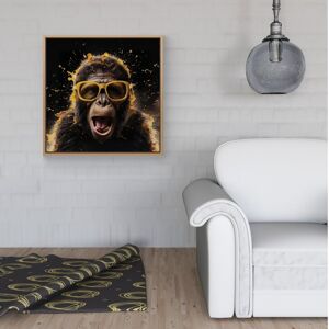 WRT Ltd Splashart Monkey Face With Yellow Glasses Framed Canvas - 30" x 30" - Black WRT Ltd Splashart Monkey Face With Yellow Glasses Framed Canvas - 30" x 30" - Black