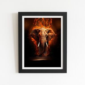 WRT Ltd Splashart Elephant and fire Art Prints - 8" x 10" - Black frame WRT Ltd Splashart Elephant and fire Art Prints - 8" x 10" - Black frame