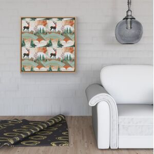 WRT Ltd Reindeer On A Snowy Landscape Pattern Framed Canvas - 30" x 30" - White WRT Ltd Reindeer On A Snowy Landscape Pattern Framed Canvas - 30" x 30" - White
