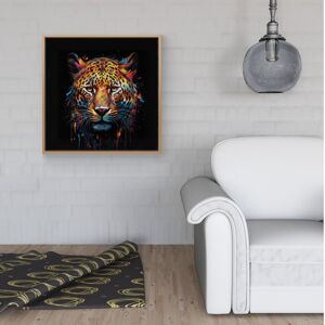 WRT Ltd Splashart Leopard Face Framed Canvas - 30" x 30" - White WRT Ltd Splashart Leopard Face Framed Canvas - 30" x 30" - White