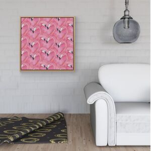 WRT Ltd Watercolour Flamingo Hearts Framed Canvas - 40" x 40" - Black WRT Ltd Watercolour Flamingo Hearts Framed Canvas - 40" x 40" - Black