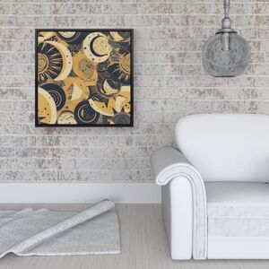 WRT Ltd Blue Gold Moon and Sun Framed Canvas - 16" x 16" - Black WRT Ltd Blue Gold Moon and Sun Framed Canvas - 16" x 16" - Black